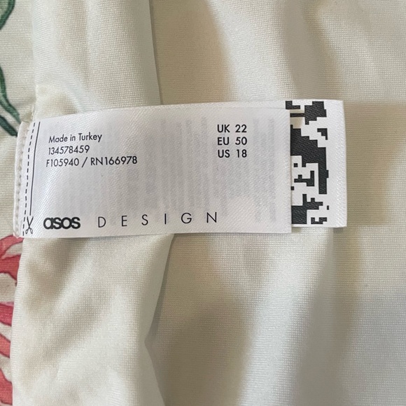 ASOS DESIGN Curve high leg high waist bikini bottom/ top in postcard print - Picture 5 of 8